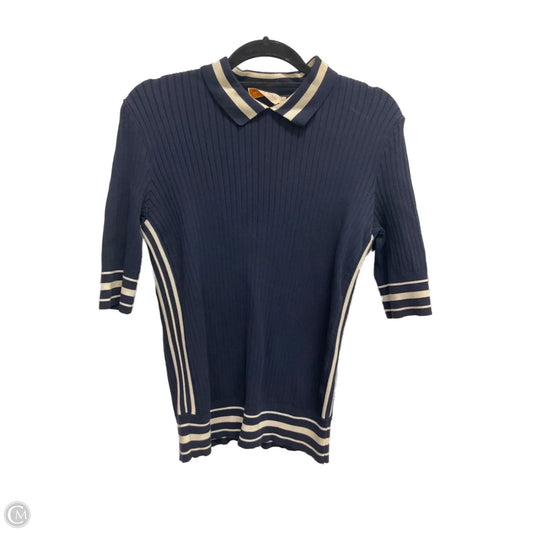 Top Short Sleeve Designer By Tory Burch In Navy, Size: Sp