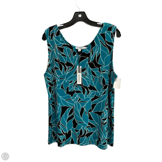 Top Sleeveless By Chicos In Black & Blue, Size: Xl