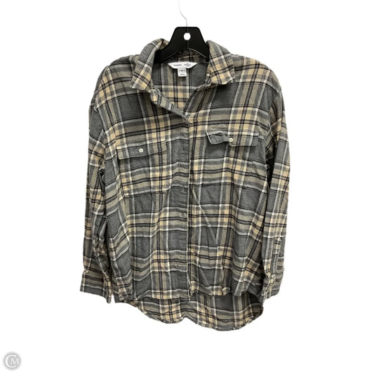 Top Long Sleeve By Old Navy In Plaid Pattern, Size: M