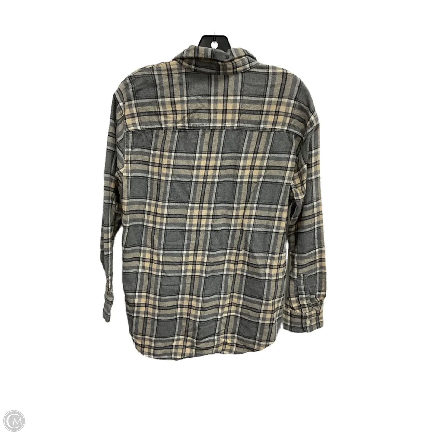 Top Long Sleeve By Old Navy In Plaid Pattern, Size: M