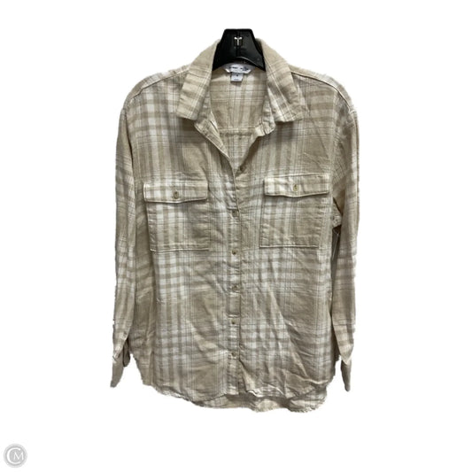 Top Long Sleeve By Old Navy In Plaid Pattern, Size: M