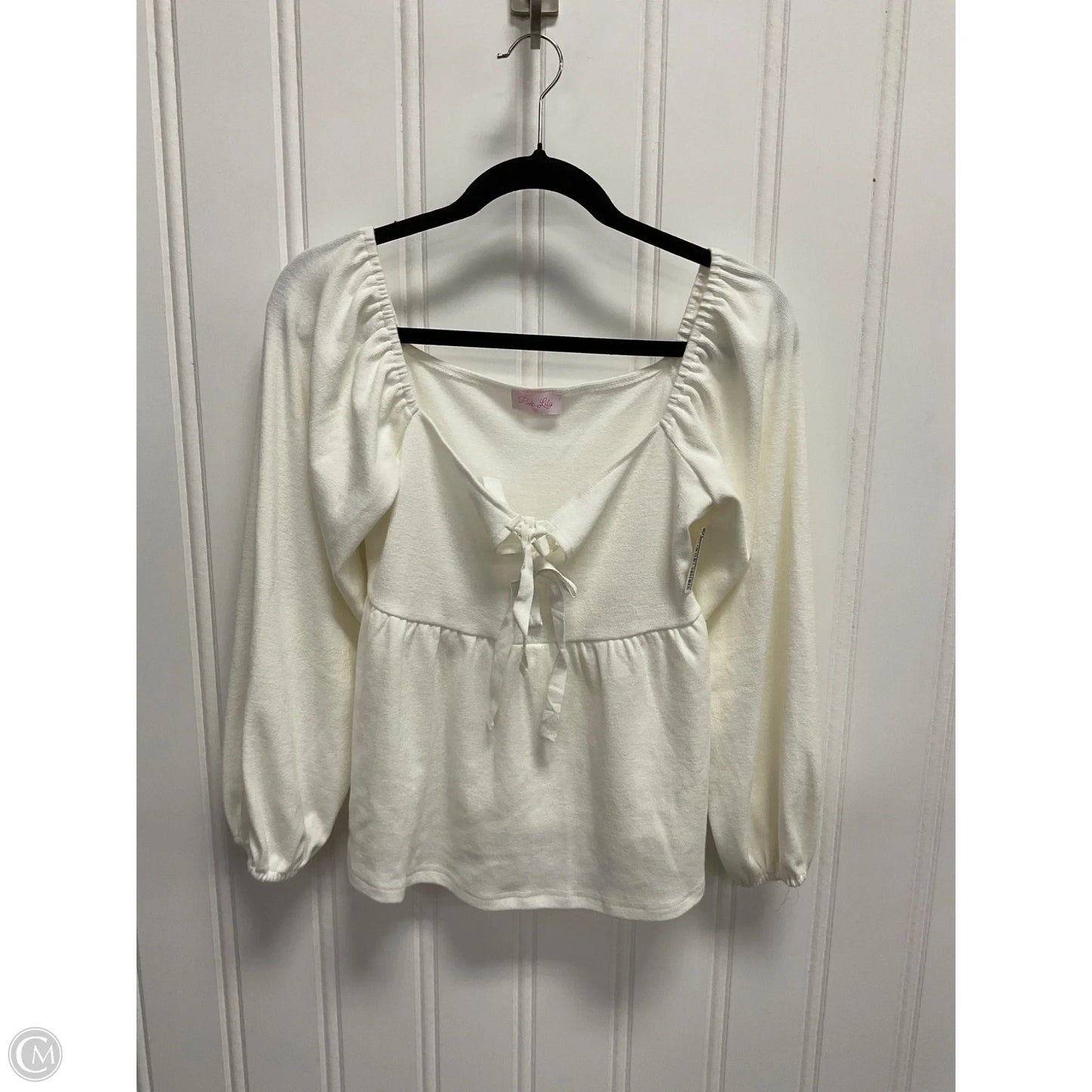 Top Long Sleeve By Pink Lily In White, Size: S