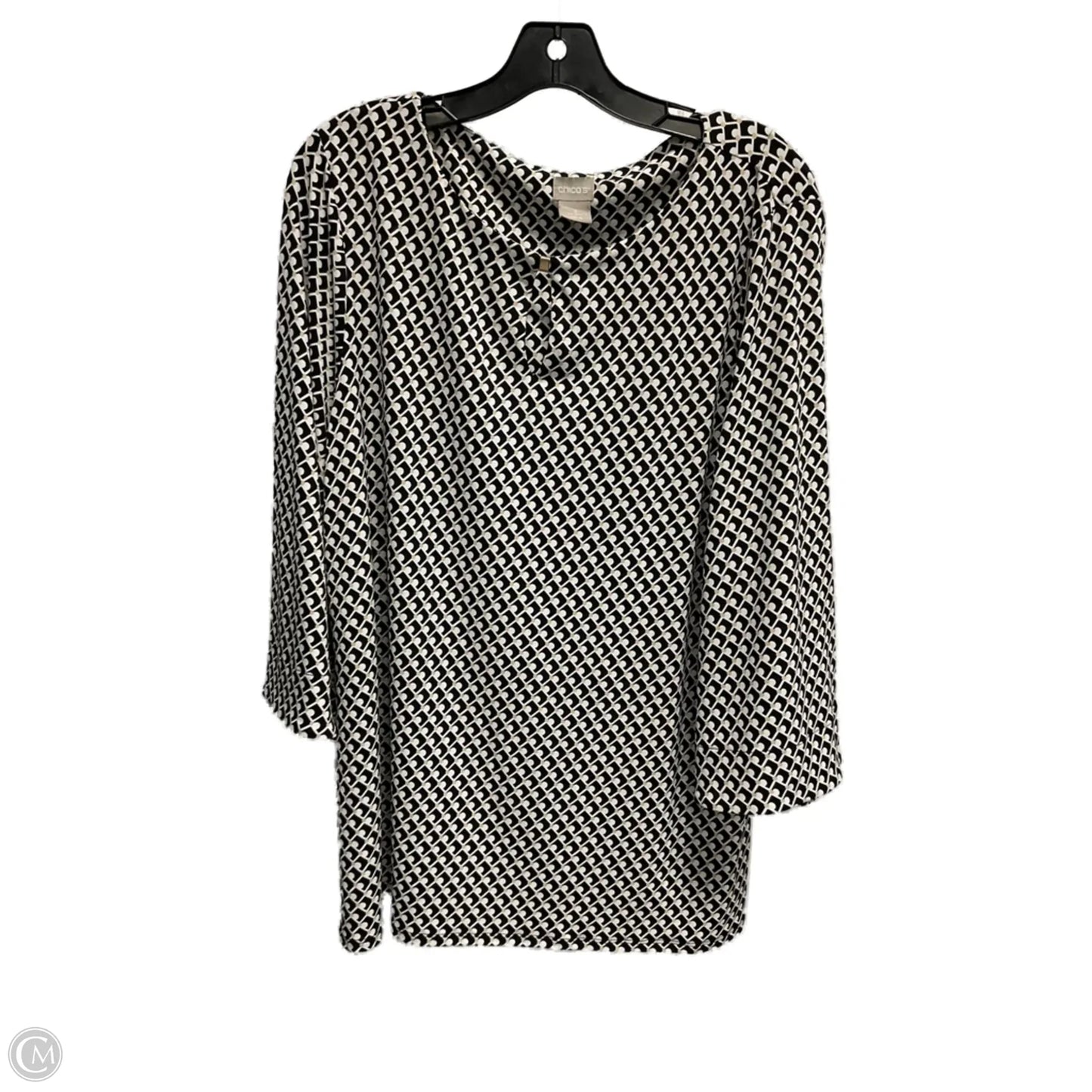 Top Long Sleeve By Chicos In Geometric Pattern, Size: L