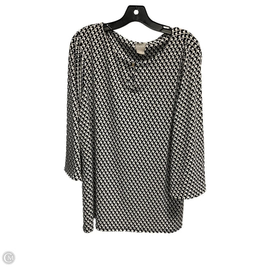 Top Long Sleeve By Chicos In Geometric Pattern, Size: L