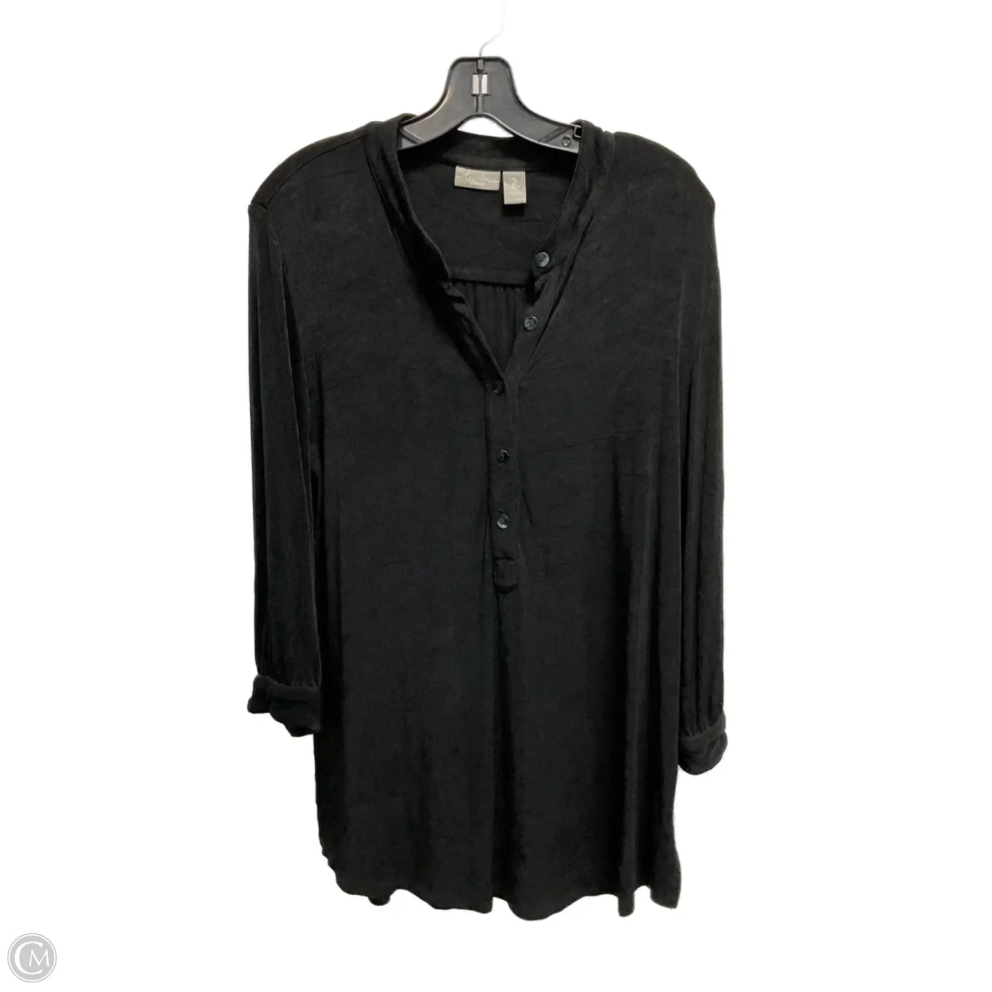 Top Long Sleeve By Chicos In Black, Size: L