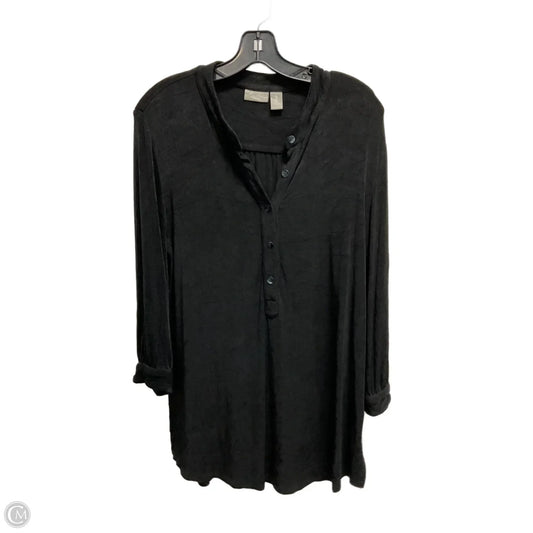 Top Long Sleeve By Chicos In Black, Size: L