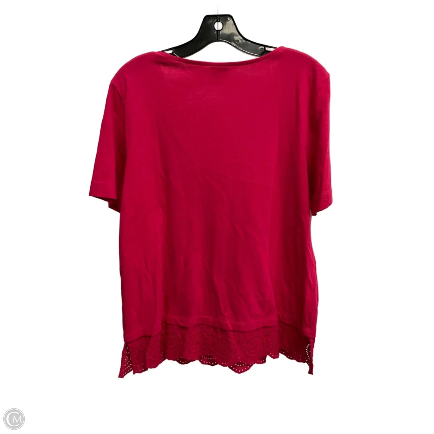 Top Short Sleeve By Chicos In Pink, Size: L