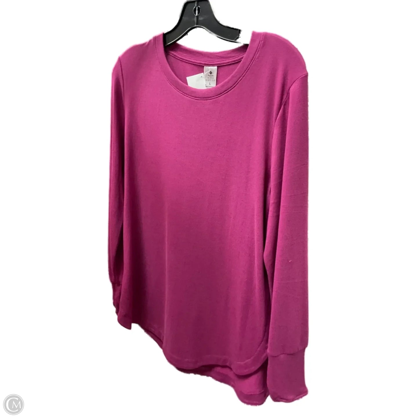 Top Long Sleeve By Members Mark In Pink, Size: L