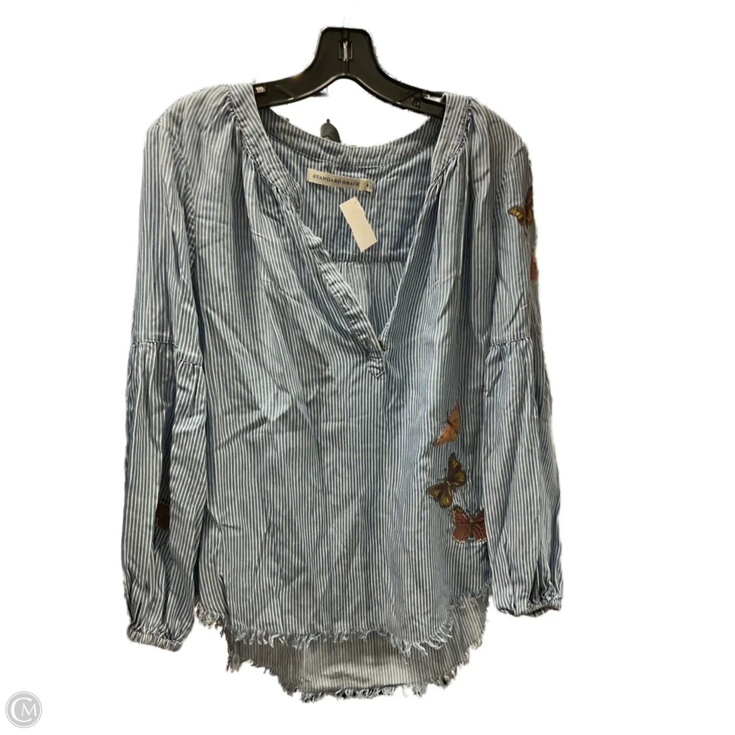 Top Long Sleeve By Clothes Mentor In Striped Pattern, Size: M