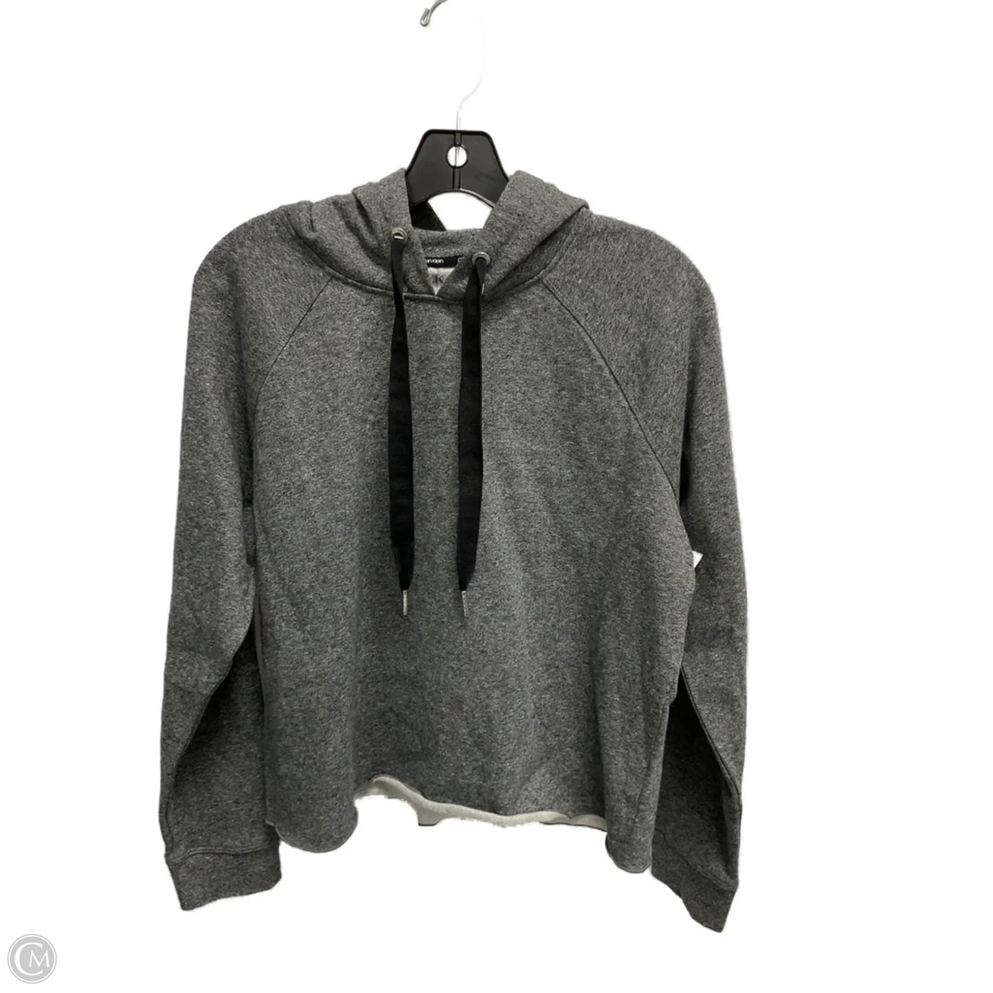 Athletic Sweatshirt Hoodie By Calvin Klein Performance In Grey, Size: M