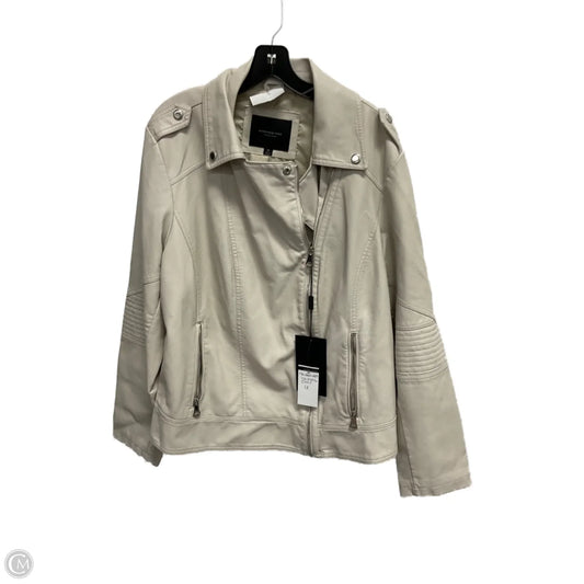 Jacket Moto By Marc New York In Beige, Size: 1x