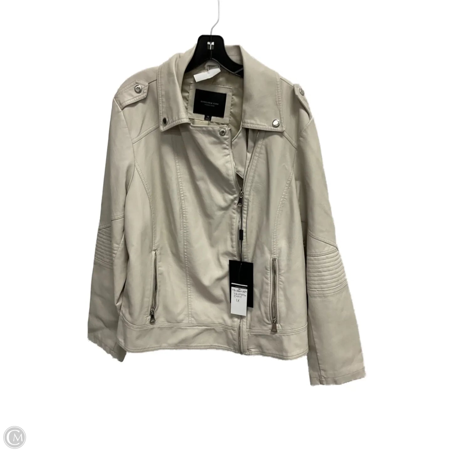 Jacket Moto By Marc New York In Beige, Size: 1x