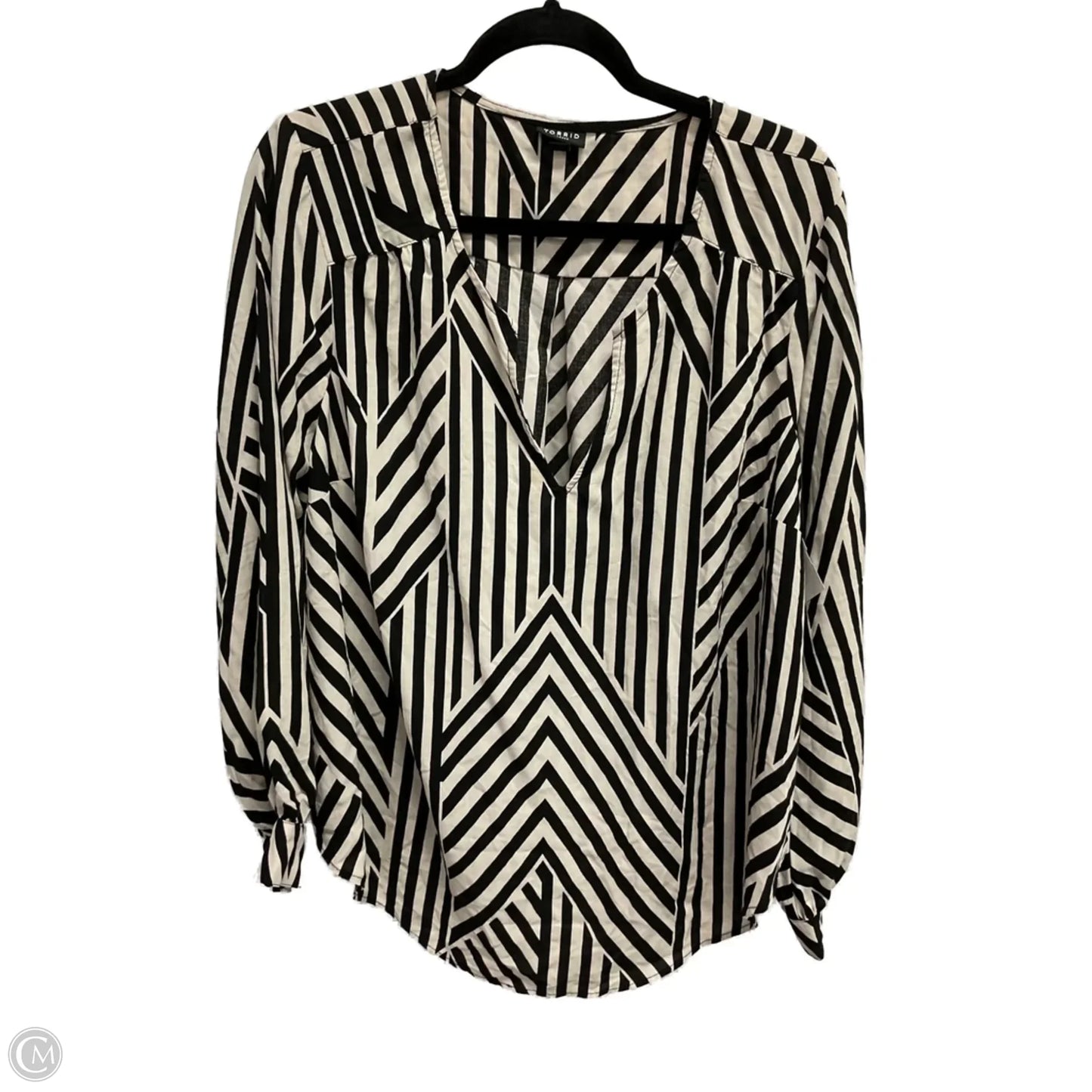 Blouse Long Sleeve By Torrid In Striped Pattern, Size: 1x