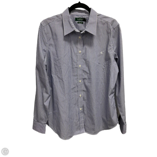 Blouse Long Sleeve By Lauren By Ralph Lauren In Striped Pattern, Size: Xl