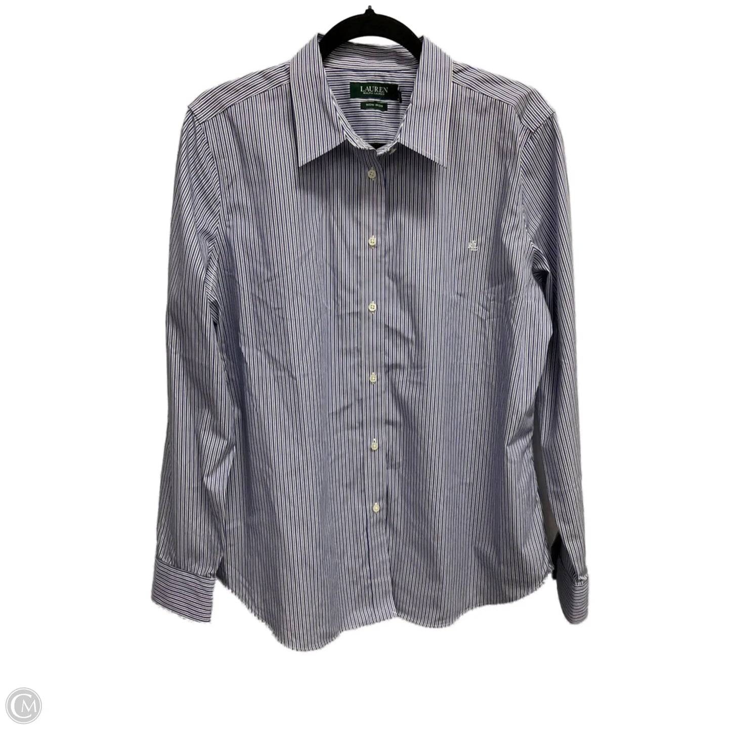 Blouse Long Sleeve By Lauren By Ralph Lauren In Striped Pattern, Size: Xl