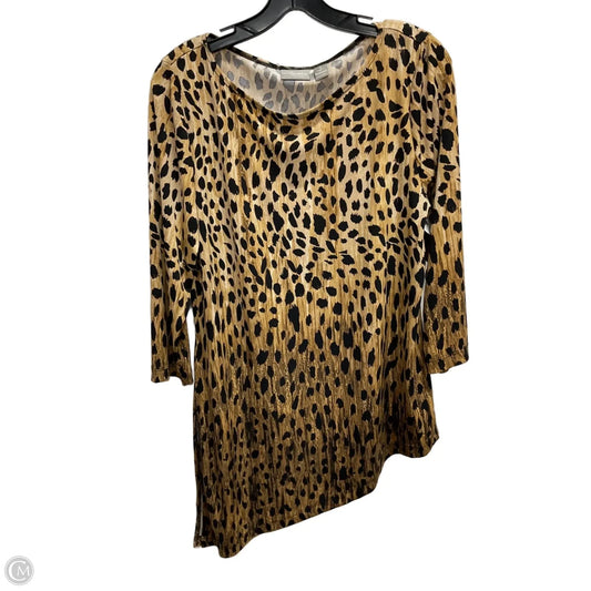 Tunic 3/4 Sleeve By Chicos In Animal Print, Size: M