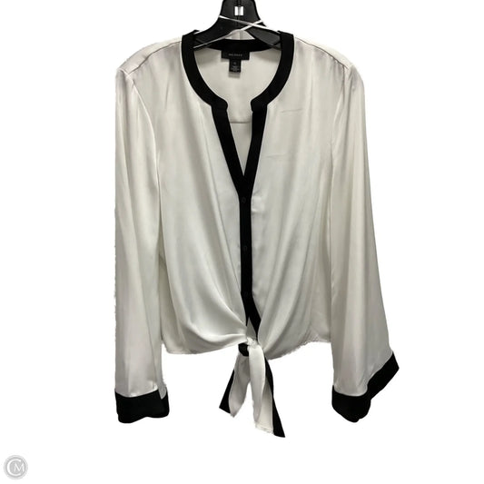 Blouse Long Sleeve By Halogen In Black & White, Size: M