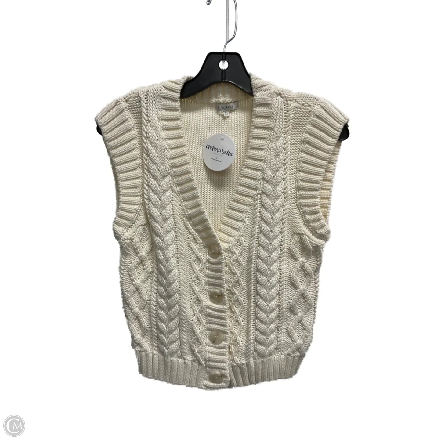 Vest Sweater By Z Supply In Cream, Size: L