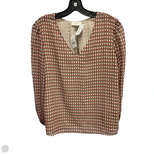 Blouse Long Sleeve By Loft In Multi-colored, Size: S