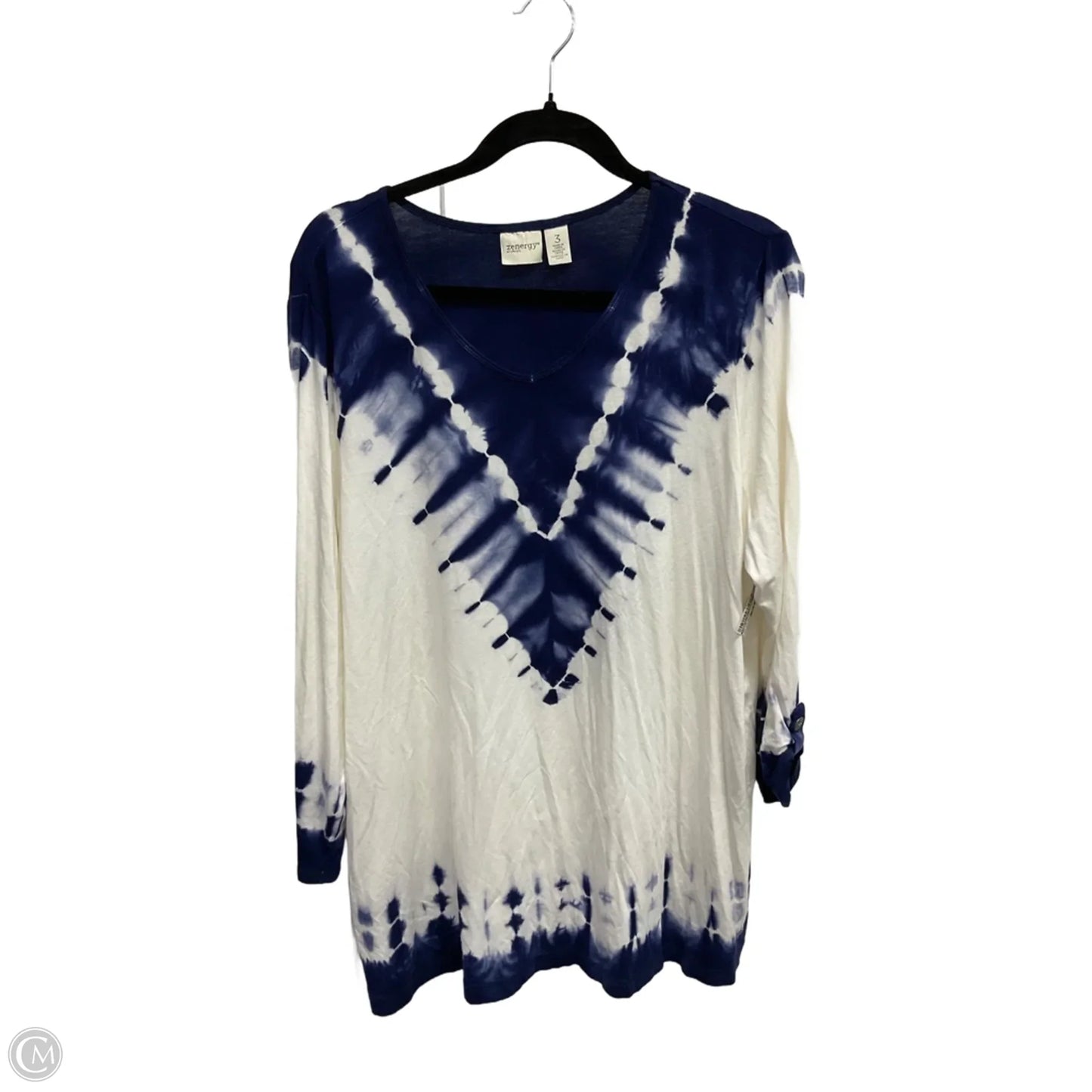 Top Long Sleeve By Zenergy By Chicos In Tie Dye Print, Size: Xl