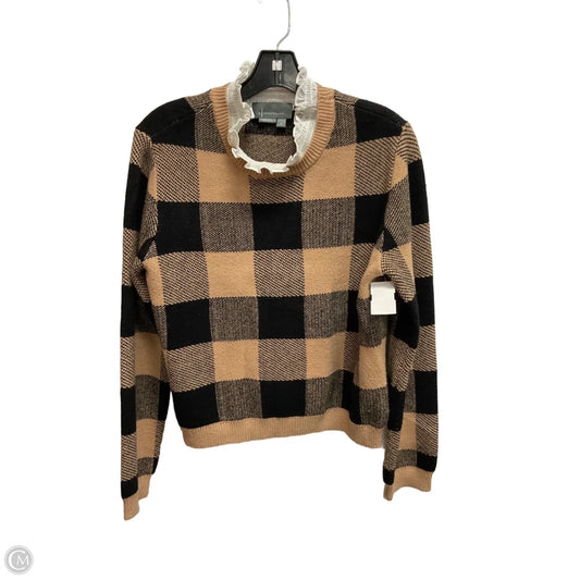 Sweater By Anthropologie In Plaid Pattern, Size: M