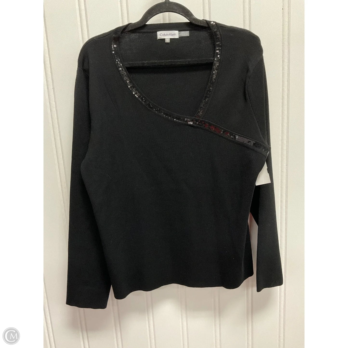 Sweater By Calvin Klein In Black, Size: L