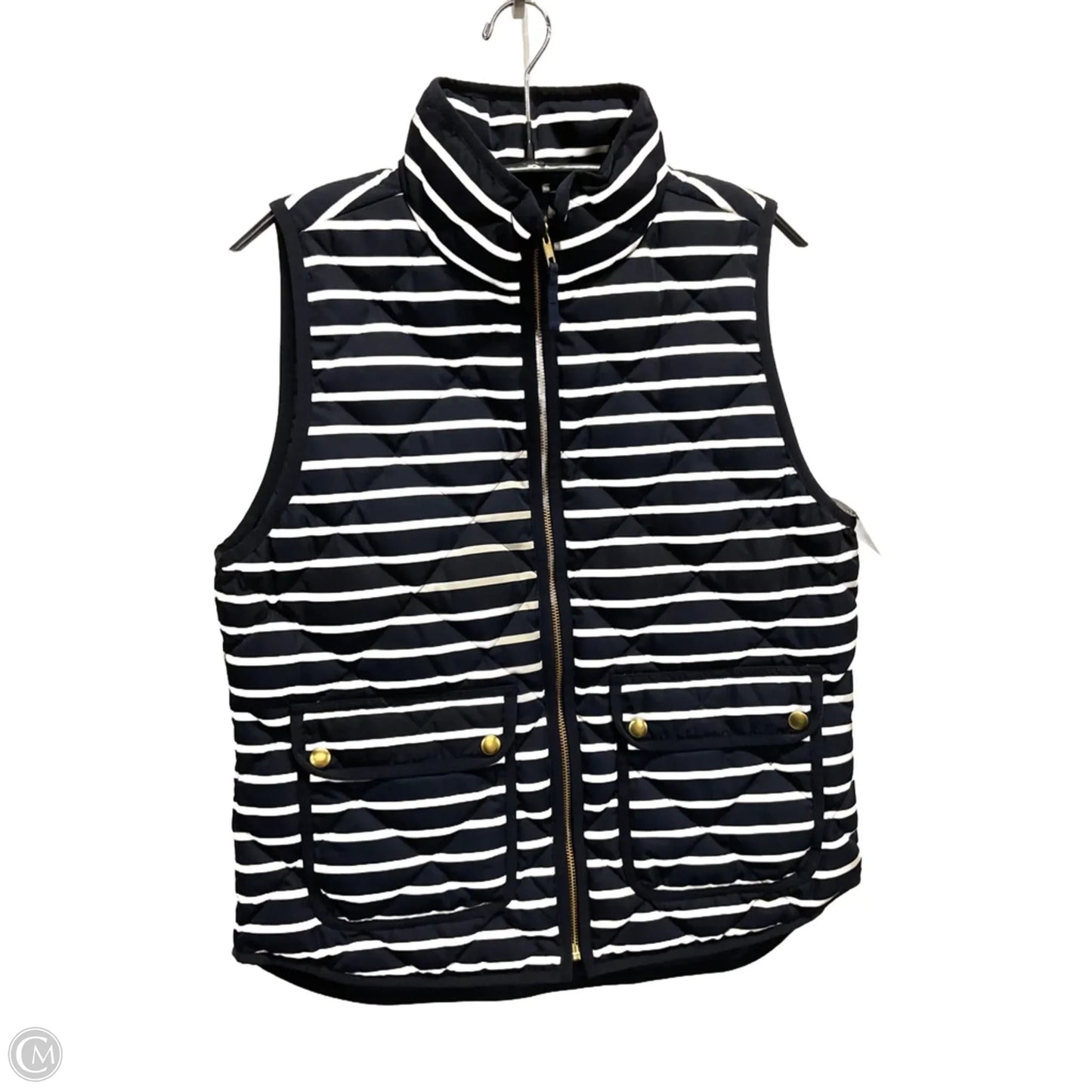 Vest Puffer & Quilted By J. Crew In Striped Pattern, Size: M