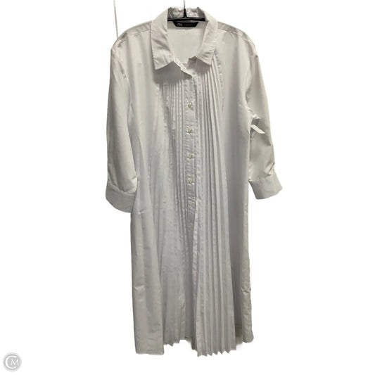 Dress Casual Midi By Zara In White, Size: S