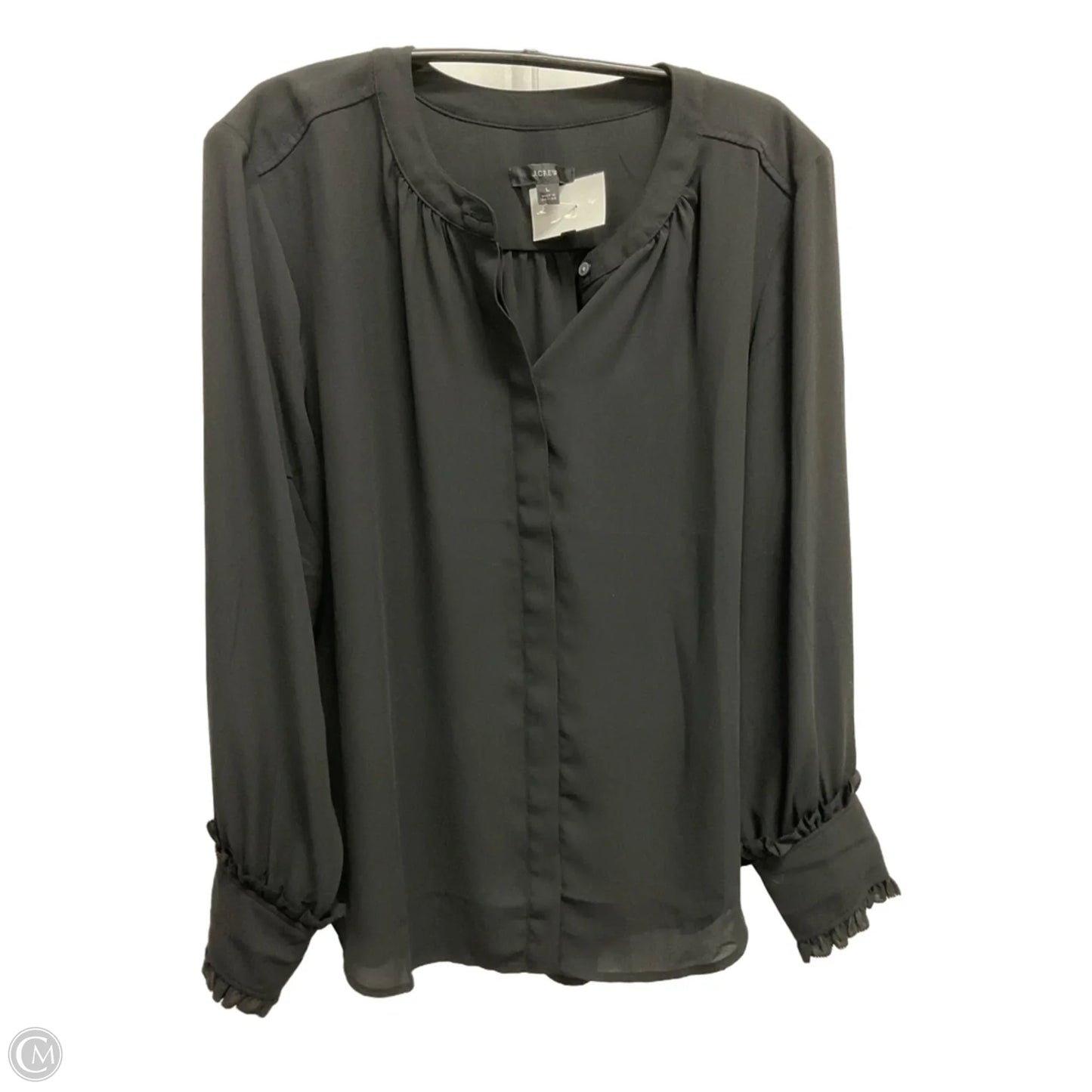 Blouse Long Sleeve By J. Crew In Black, Size: L