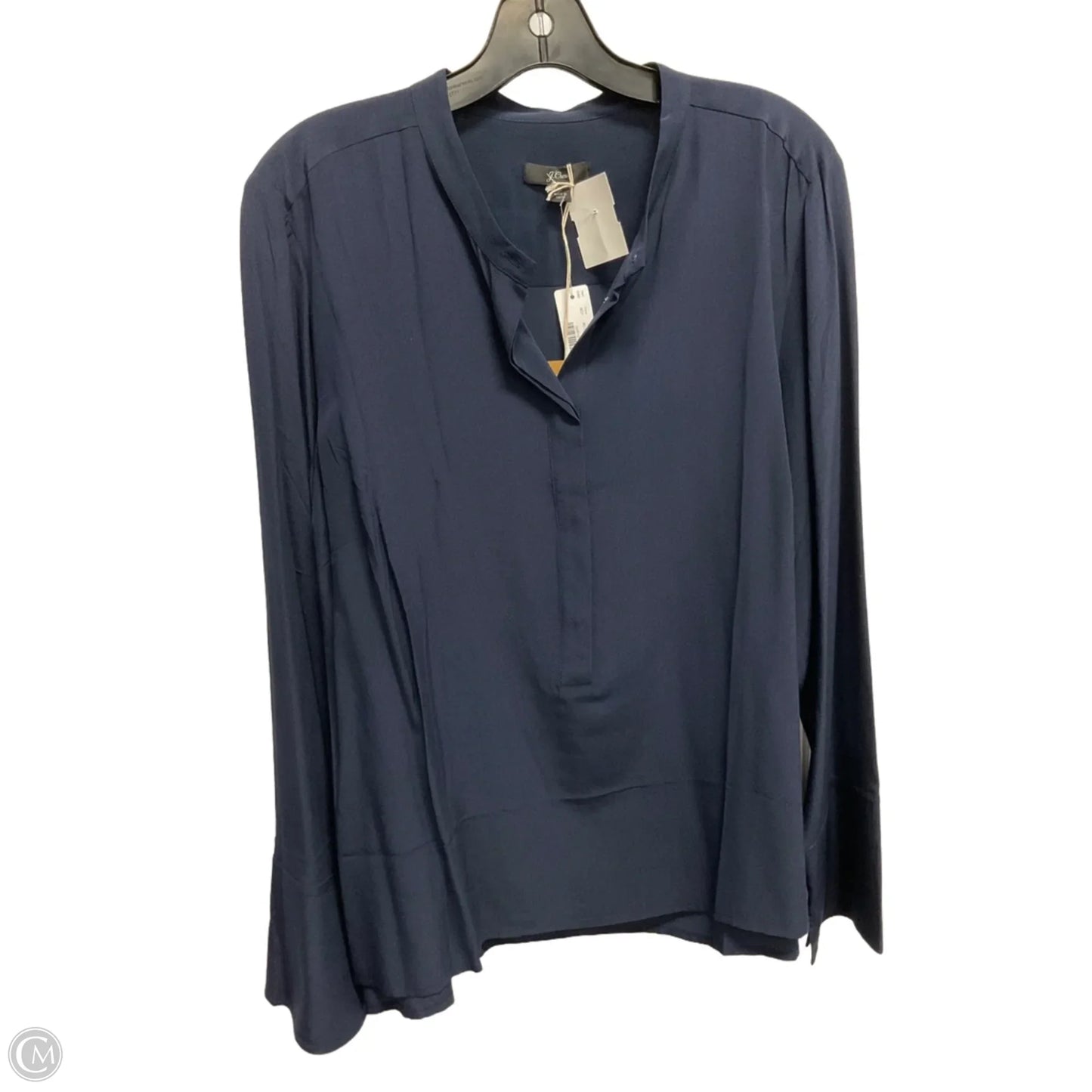Blouse Long Sleeve By J. Crew In Navy, Size: L