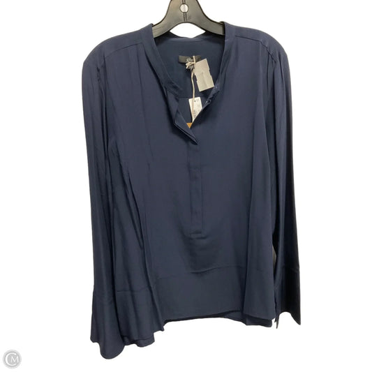 Blouse Long Sleeve By J. Crew In Navy, Size: L