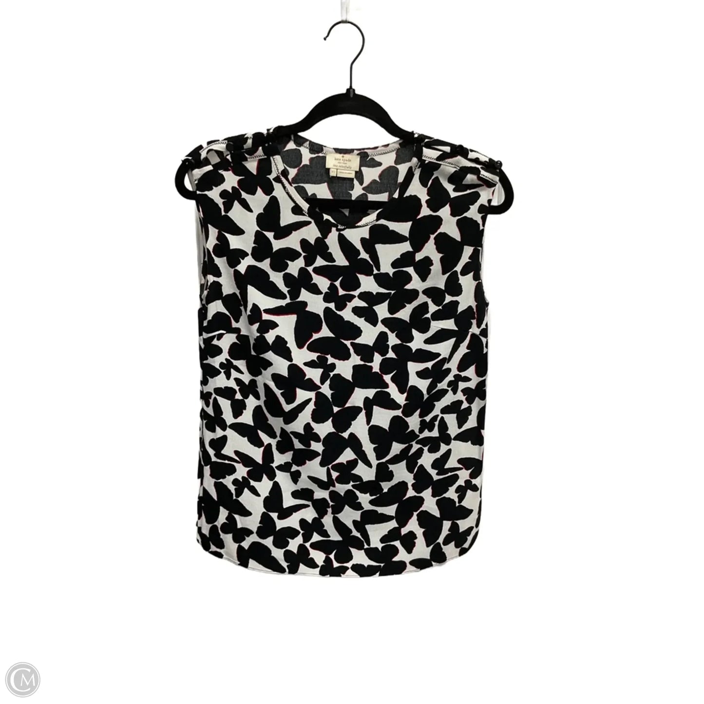 Top Sleeveless Designer By Kate Spade In Black & White, Size: Xs