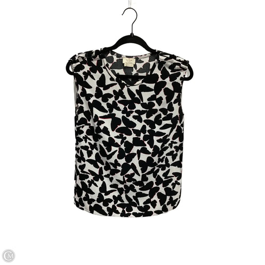 Top Sleeveless Designer By Kate Spade In Black & White, Size: Xs