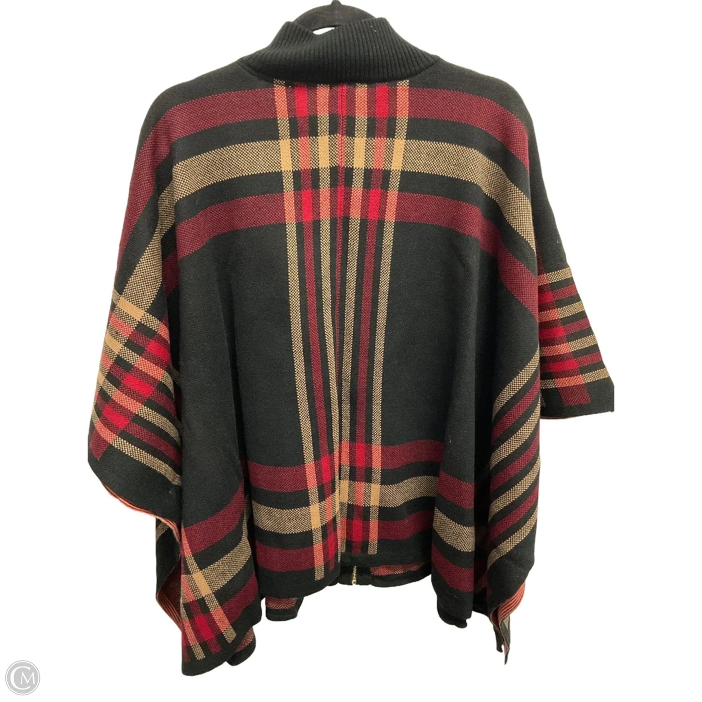 Poncho By Anne Klein In Plaid Pattern, Size: Xl