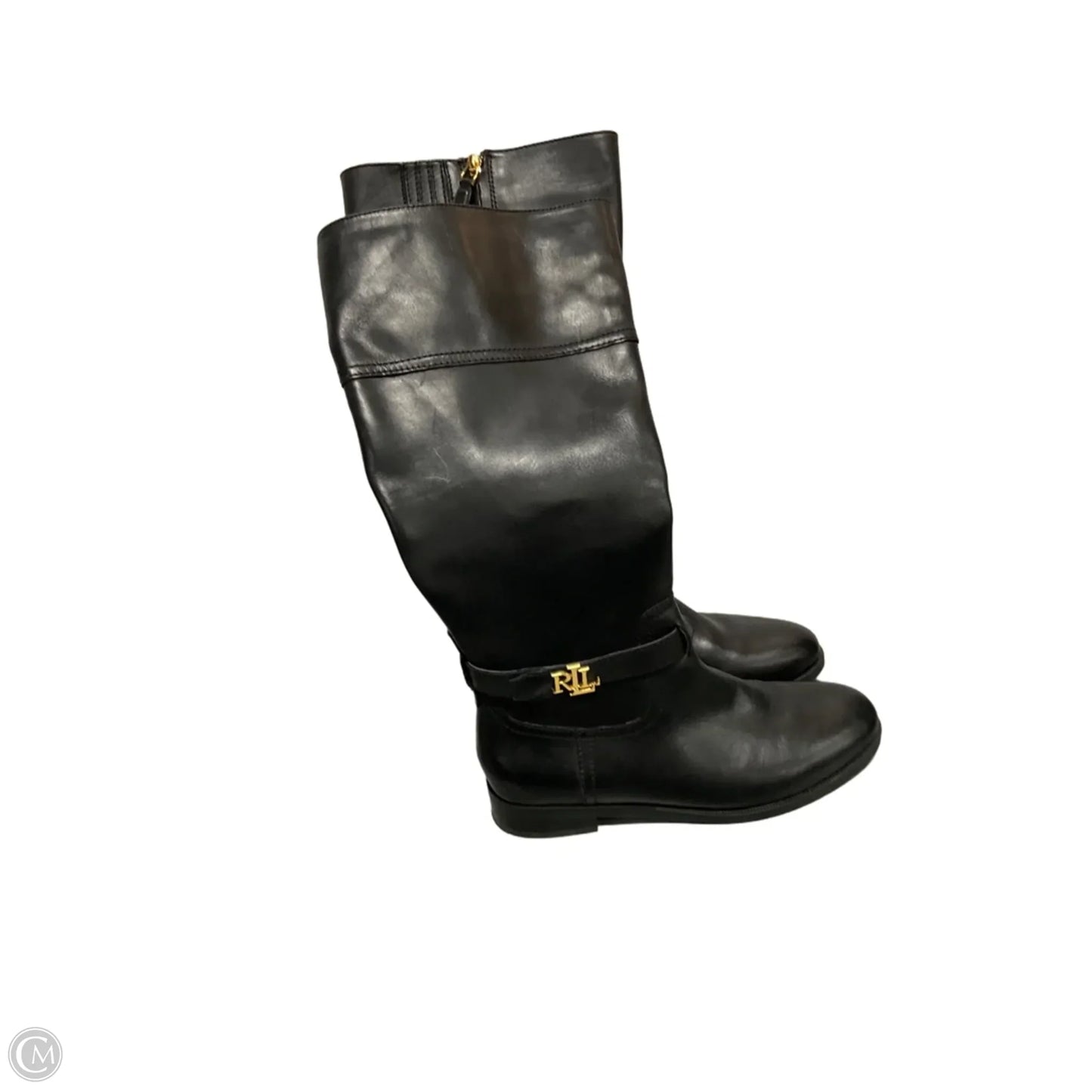 Boots Knee Flats By Lauren By Ralph Lauren In Black, Size: 7