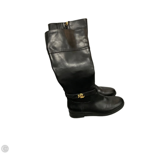 Boots Knee Flats By Lauren By Ralph Lauren In Black, Size: 7