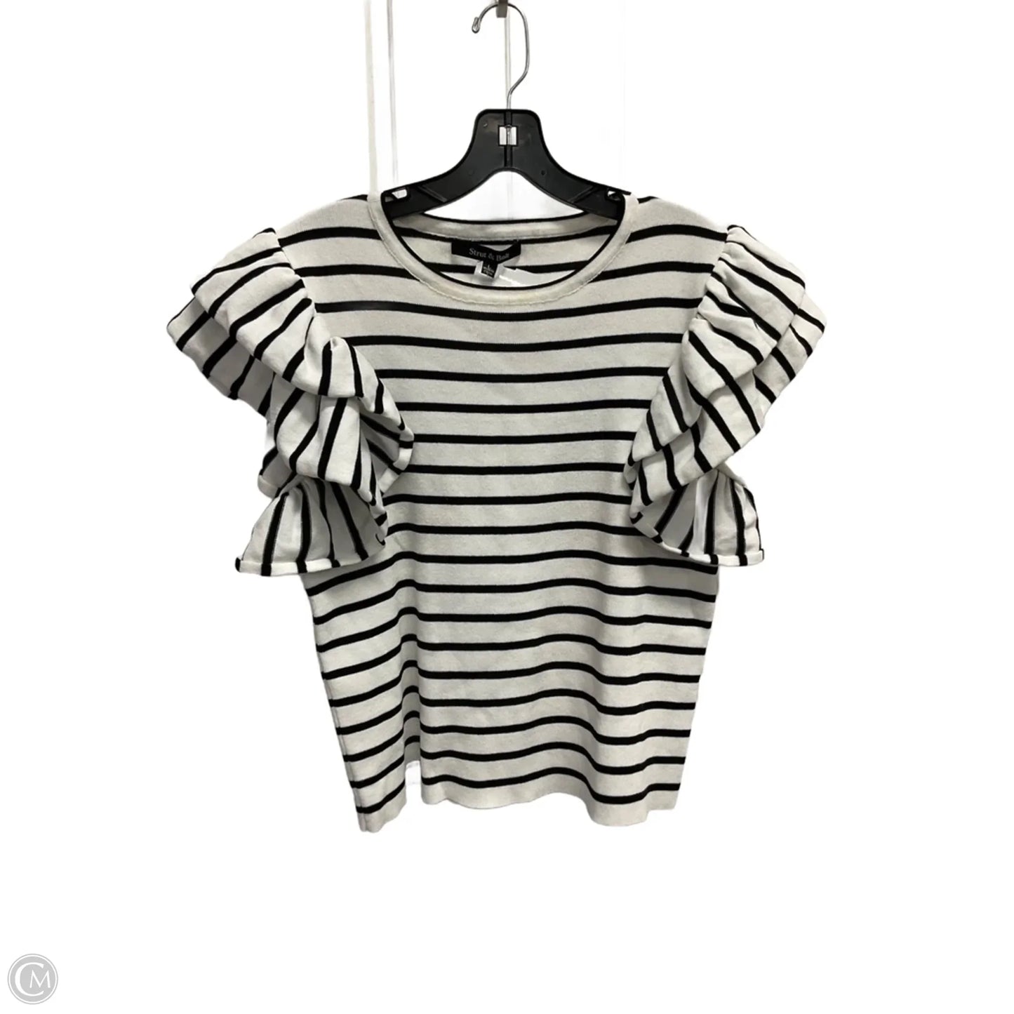Top Short Sleeve By Strut & Bolt In Striped Pattern, Size: L