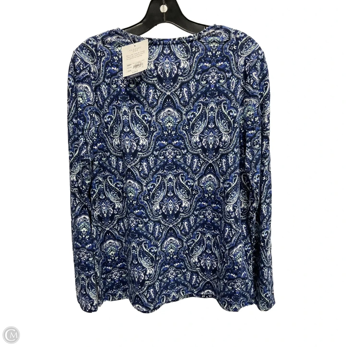 Top Long Sleeve Basic By Croft And Barrow In Blue, Size: L
