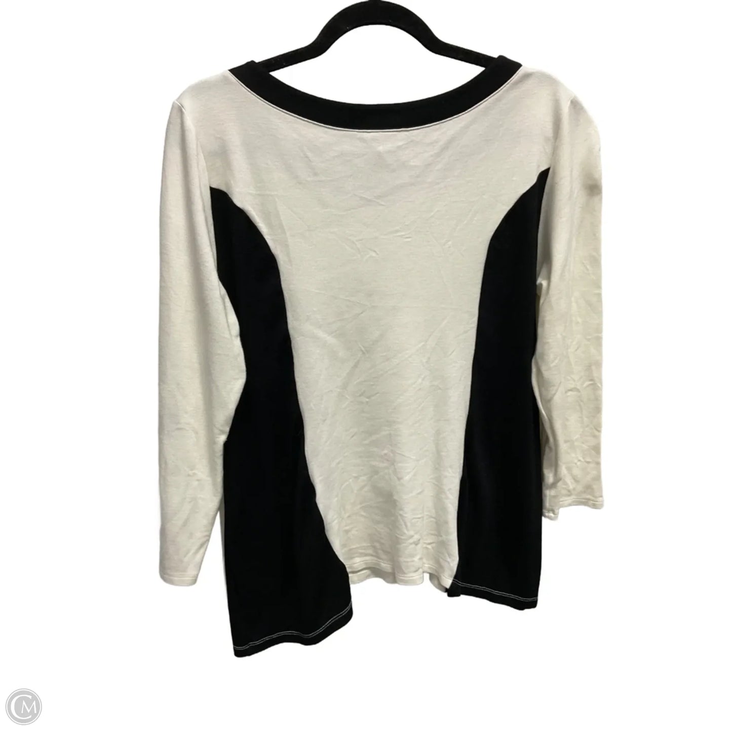 Top Long Sleeve By Cato In Black & Cream, Size: L