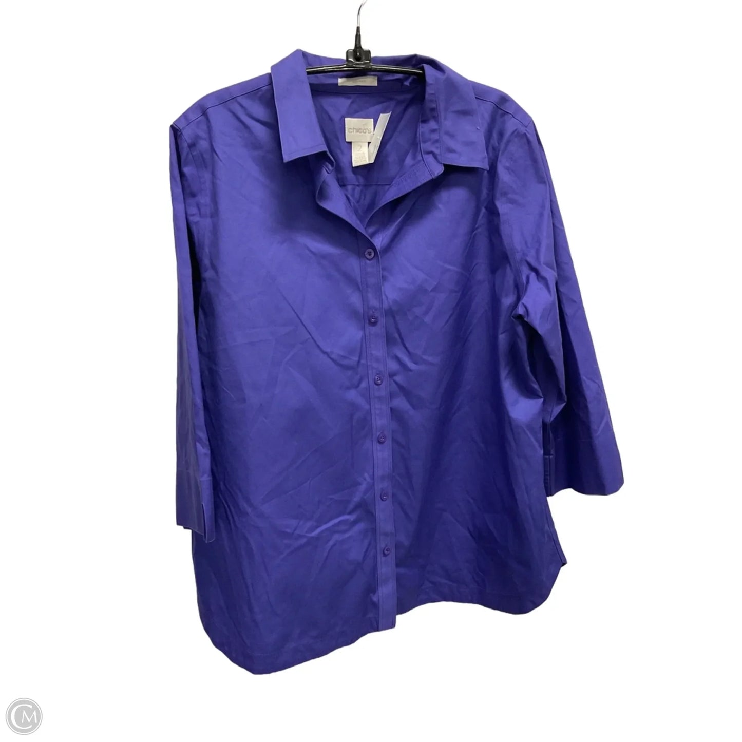 Blouse 3/4 Sleeve By Chicos In Purple, Size: L