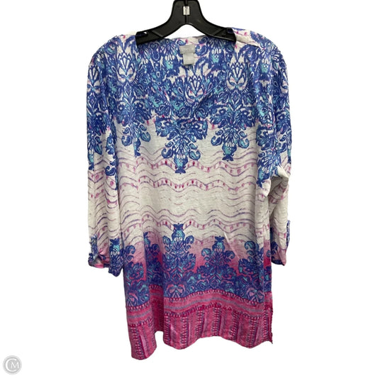 Top Long Sleeve By Chicos In Multi-colored, Size: Xl