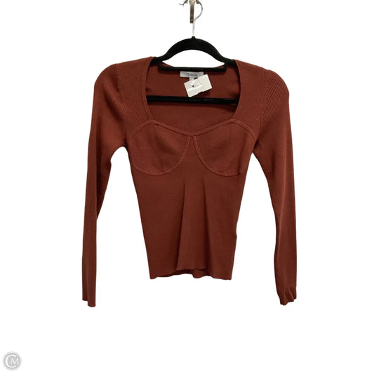 Top Long Sleeve By Madewell In Brown, Size: S