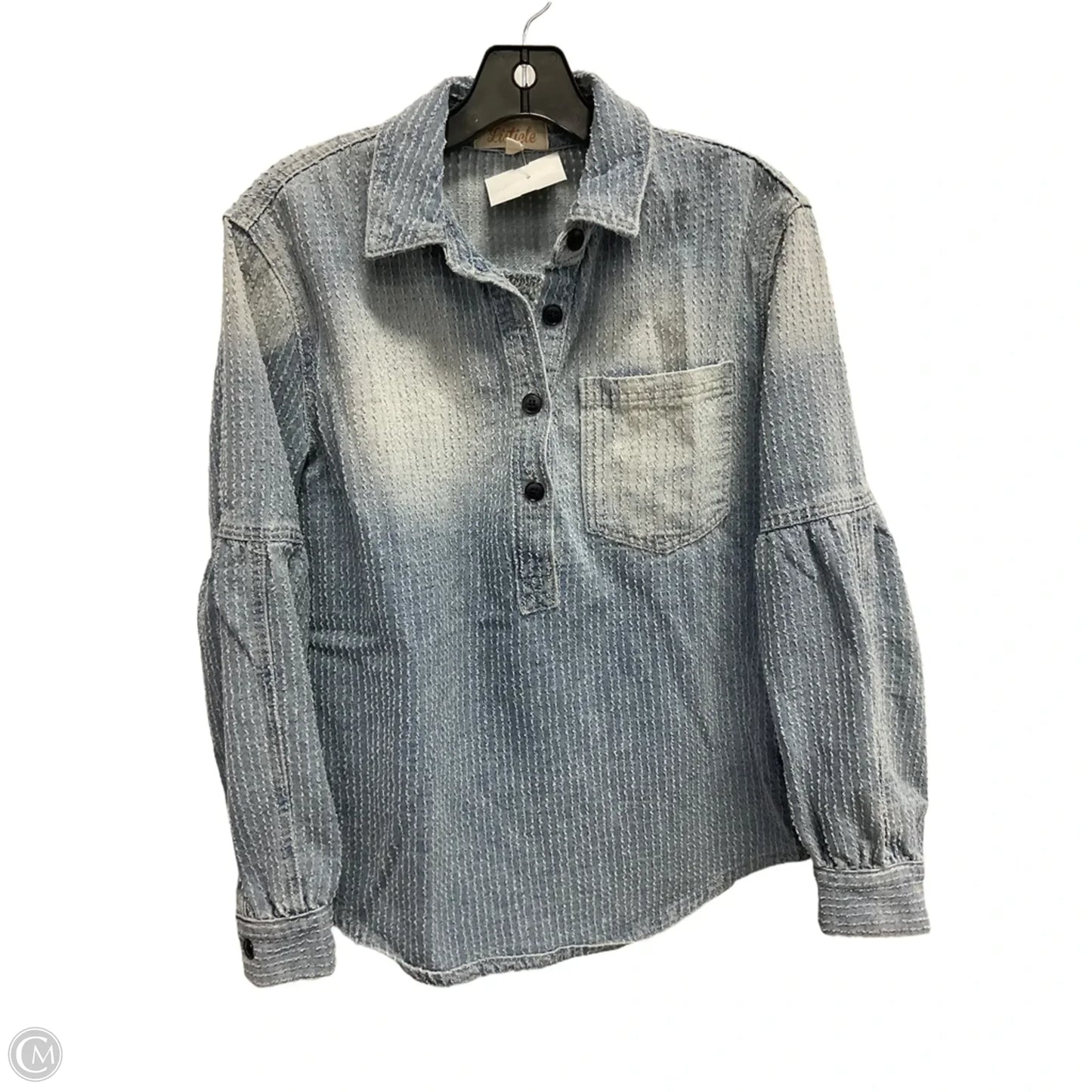 Sweatshirt Collar By Listicle In Blue Denim, Size: M