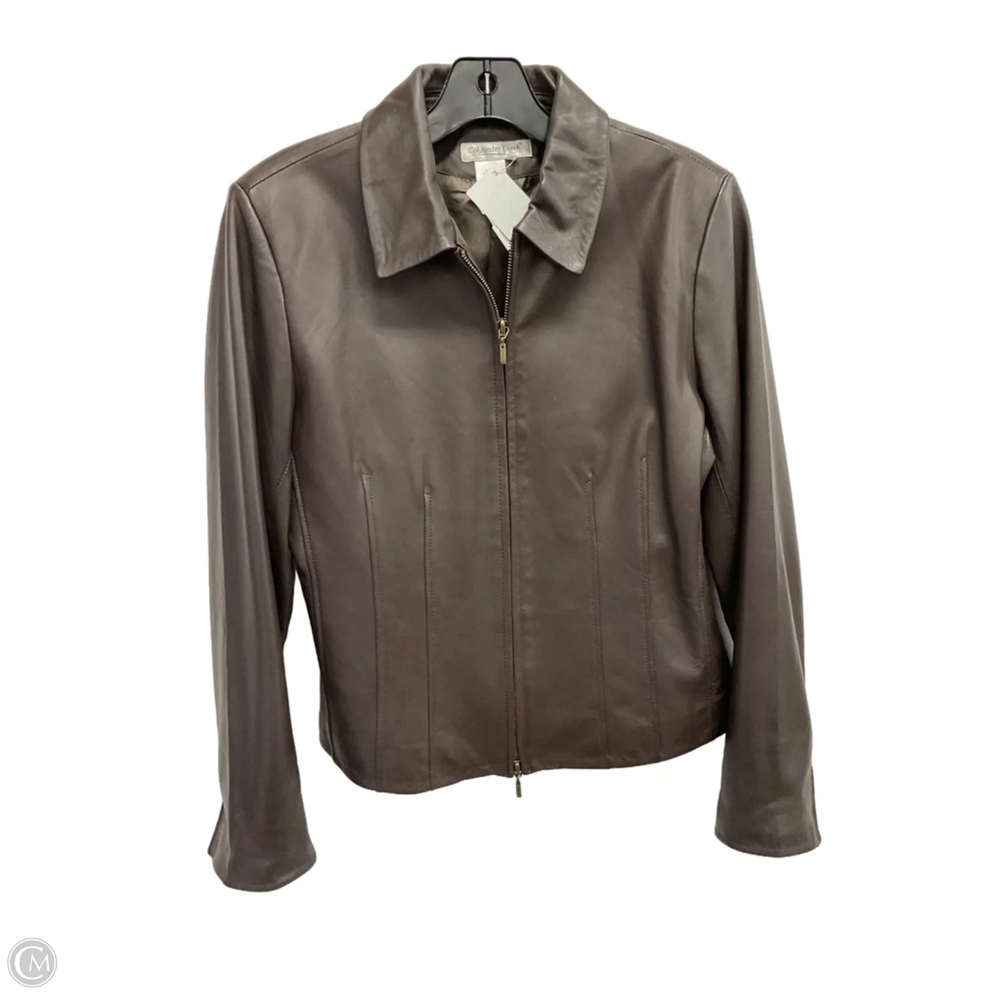 Jacket Leather By Coldwater Creek In Brown, Size: Sp