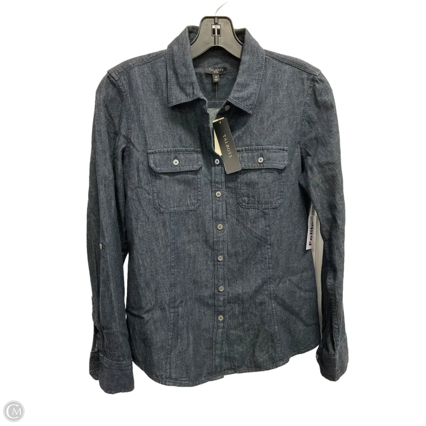 Top Long Sleeve By Talbots In Blue Denim, Size: Sp