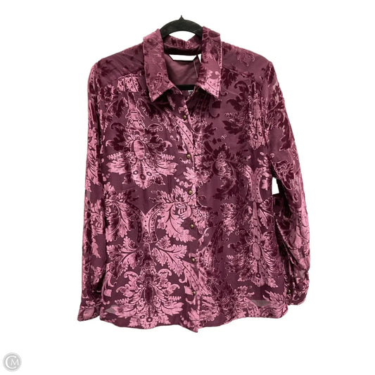 Blouse Long Sleeve By Soft Surroundings In Purple, Size: L