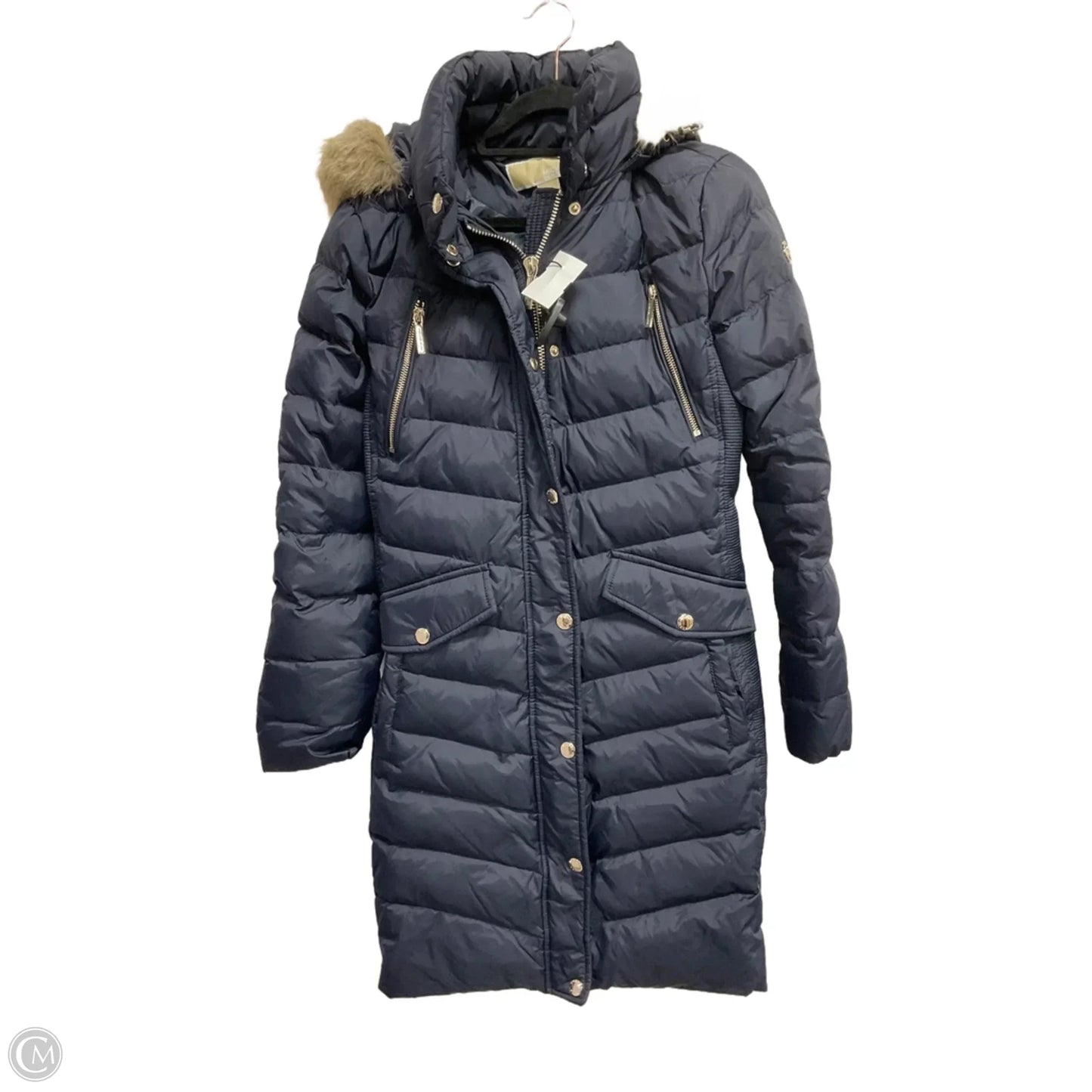 Coat Puffer & Quilted By Michael By Michael Kors In Navy, Size: S