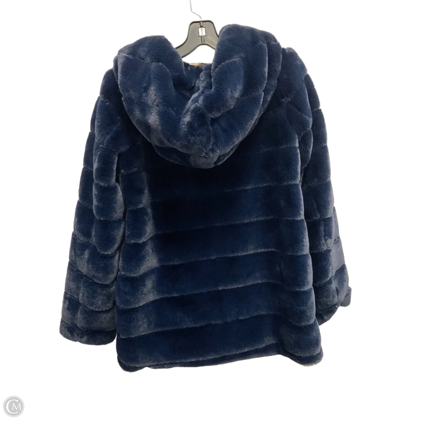 Coat Faux Fur & Sherpa By Laundry In Navy, Size: S