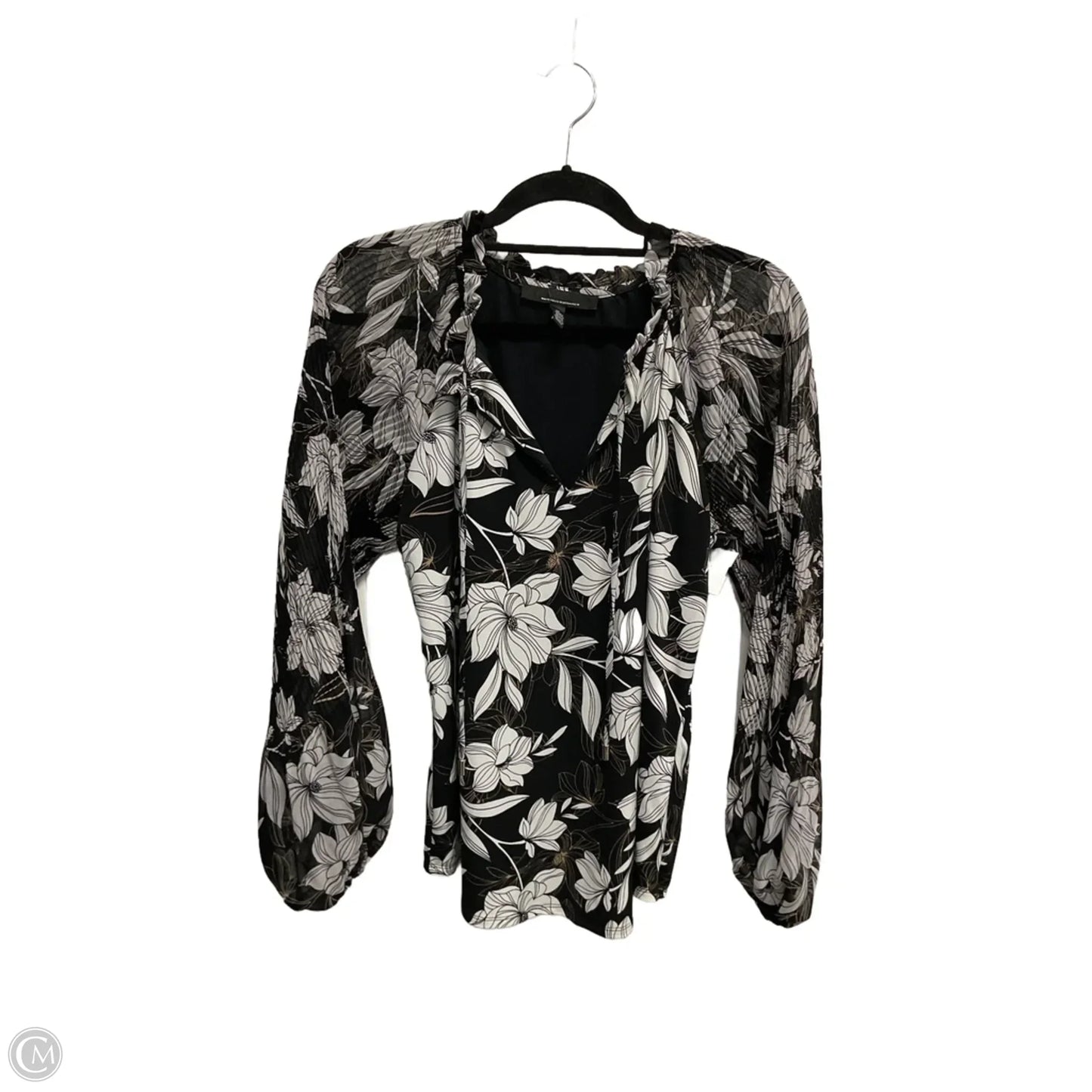 Blouse Long Sleeve By White House Black Market In Floral Print, Size: M