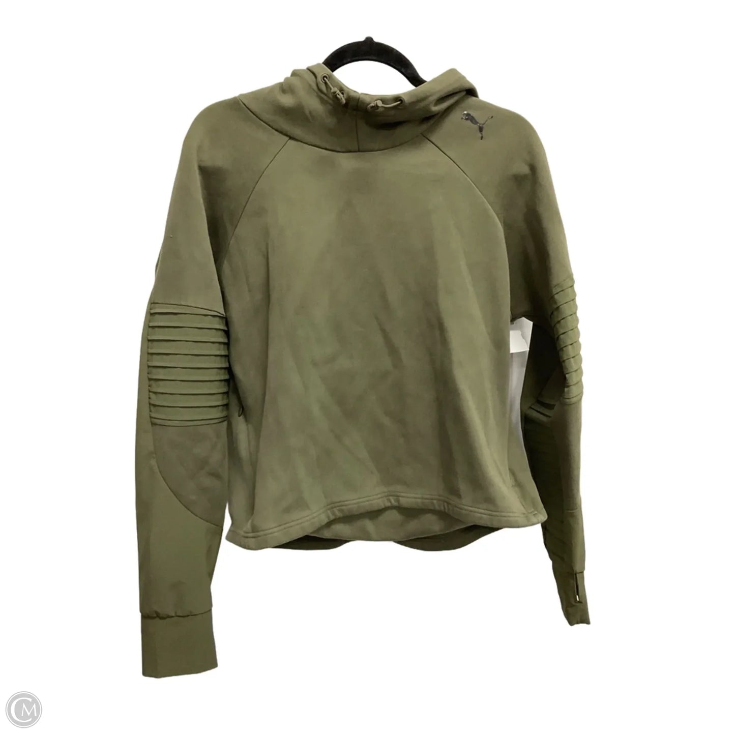 Athletic Sweatshirt Hoodie By Puma In Green, Size: L